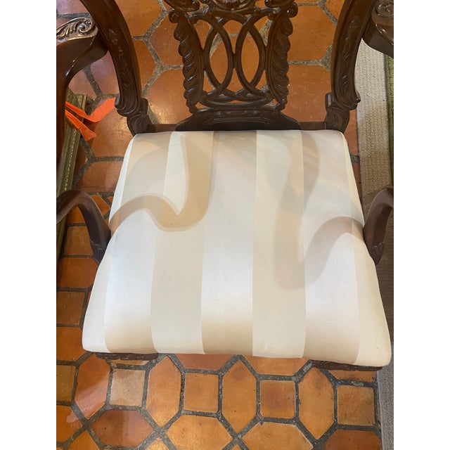 Century Furniture Century Furniture Georgian Style Carved Solid Mahogany Armchair For Sale - Image 4 of 9