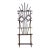 Antique Scorched Tiger Bamboo Hall Tree With Diamond Mirrors and Umbrella Stand For Sale
