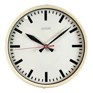 Vintage Beige School Wall Clock from Van Doorn, 1960s