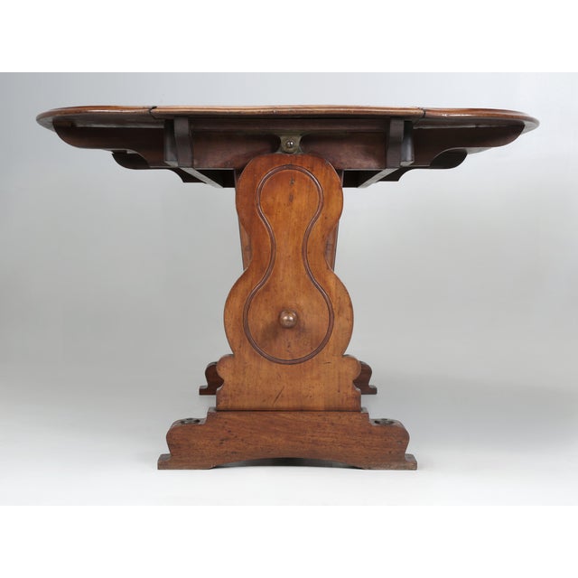 Antique European Ship Captain's Dining Table in Mahogany For Sale - Image 9 of 12