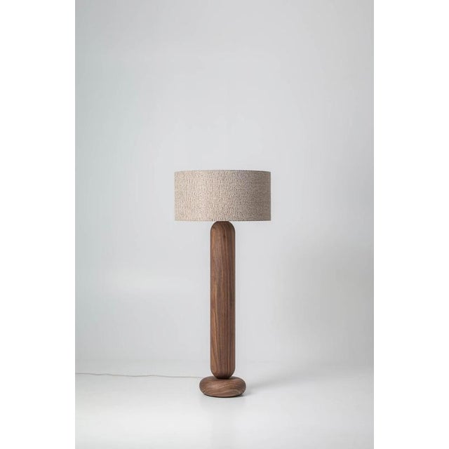 Gustan cl140 walnut floor lamp by jeroen de ruddere dimensions: d 60 x h 140 cm materials: natural walnut, gustan textile....