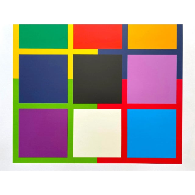 Various Artists Jo Delahaut Vintage 1983 Minimalist Fine Art Serigraph " Sans Titre " Abstract Silkscreen Print For Sale - Image 4 of 13