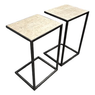 West Elm Streamline C-Side Tables, Pair For Sale