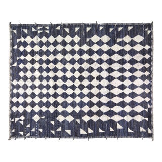 Moroccan Hand Knotted Wool Rug, 9'x11'10" For Sale