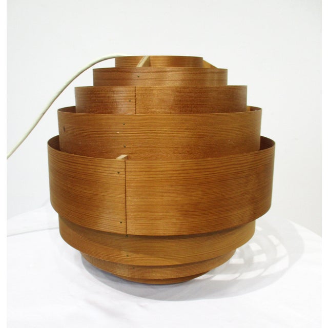 Mid-Century Modern Hans -Agne Jakobsson Ellysett Teak Pendent Lamp Denmark For Sale - Image 3 of 12
