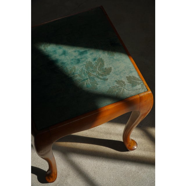 Mid-Century Rococo Style Wooden Stools with Cabriole Legs, Denmark, 1940s, Set of 2 For Sale - Image 6 of 18
