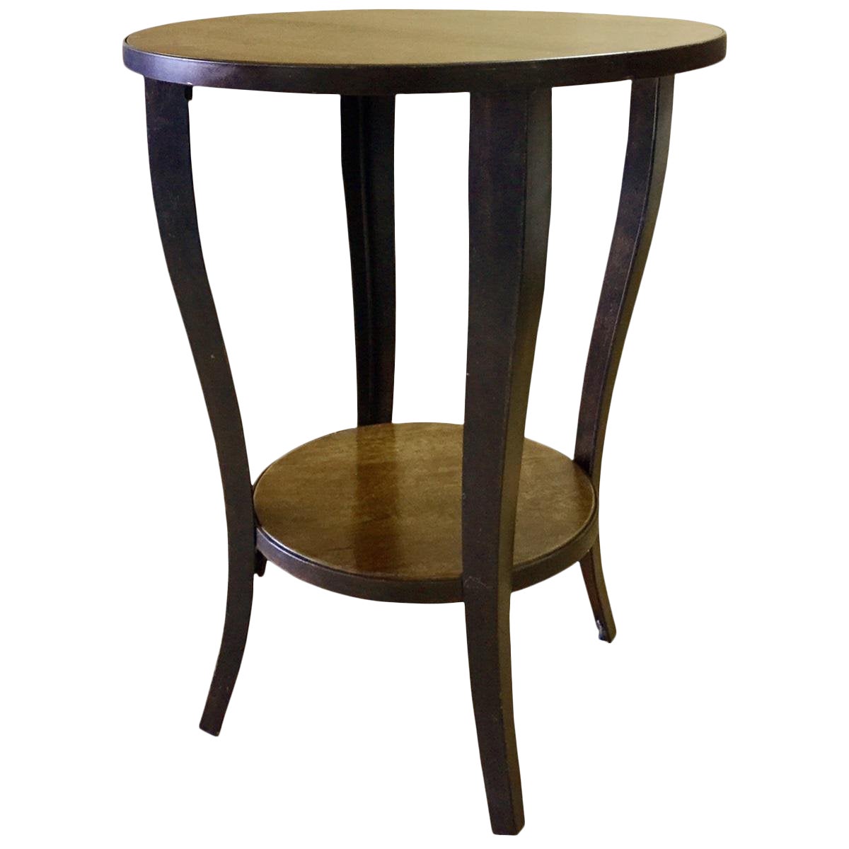 Melange Round Wooden End Table With Cabriole Legs, Side ...