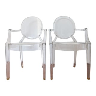 Pair of Kartell Louis Ghost Chairs by Phillipe Starck For Sale