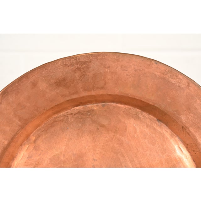 Roycroft Style Arts & Crafts Hammered Copper Charger Plate or Tray For Sale In South Bend - Image 6 of 11