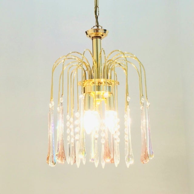Murano Glass Teardrop Waterfall Chandelier, Italy, 1970s For Sale - Image 6 of 11
