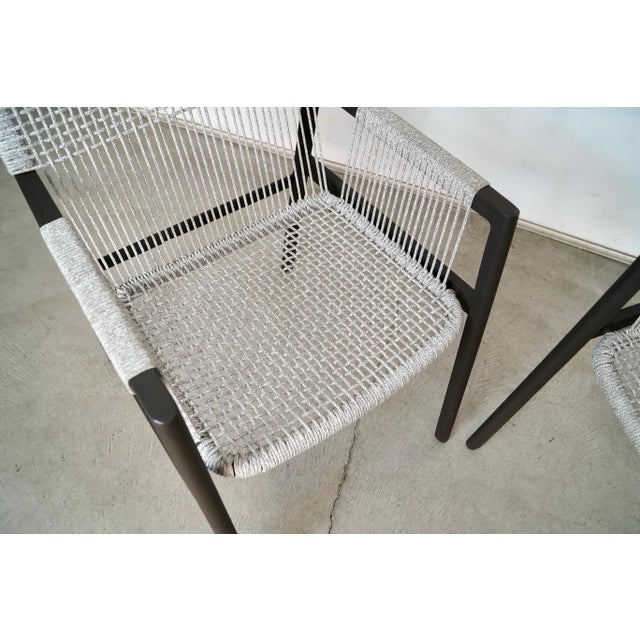 Outdoor Aluminum & Rope Armchairs by Four Hands - A Pair For Sale - Image 11 of 12