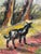 Textile Vintage Landscape Oil Painting on Burlap, Mid-Century Modern Art For Sale - Image 7 of 10