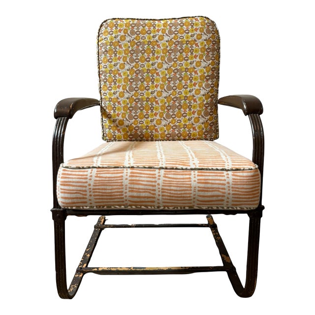 Mid 20th Century Iron "Bounce" or "Springer" Patio Chair For Sale