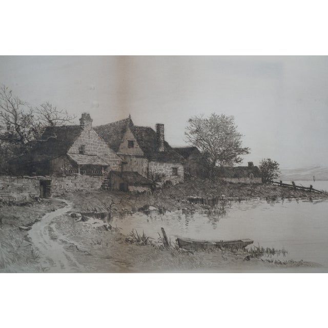 Antique Edward Loyal Field Signed Home Sweet Home Landscape Etching 33" For Sale - Image 10 of 12