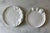 Pair of vintage white glaze ceramic plates with fruit motif relief on the edges. Made in Italy. Perfect to serve small...