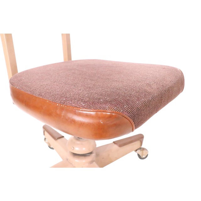 Mid Century Industrial Swivel Desk Chair For Sale - Image 11 of 13