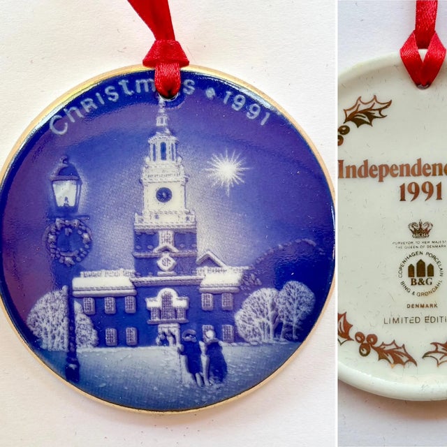 Beautiful vintage porcelain ornament by Bing & Grøndahl, Copenhagen. Part of the limited-edition “Christmas 1991”...