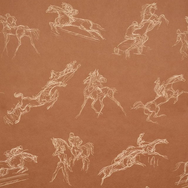 SAMPLE - Schumacher x Backdrop Tanbark Wallpaper In Earthy Brown For Sale