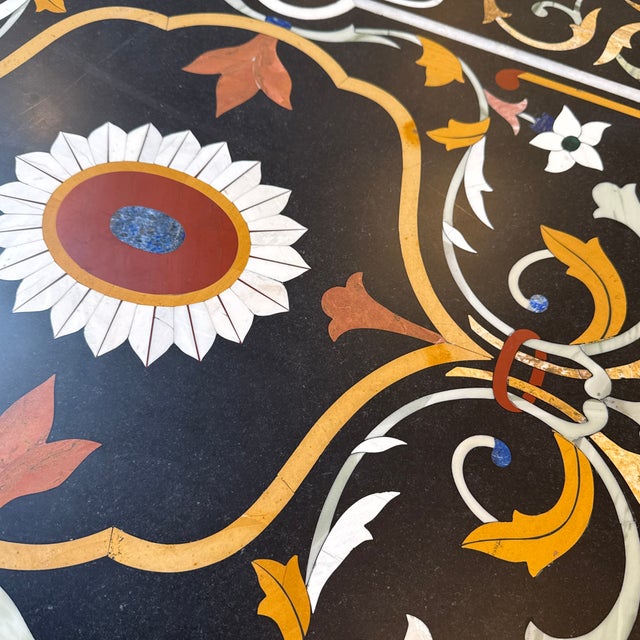 Pietra Dura + Wrought Iron in/Outdoor Table For Sale - Image 12 of 12