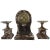 French Marble Clock and Pair of Pedestals For Sale