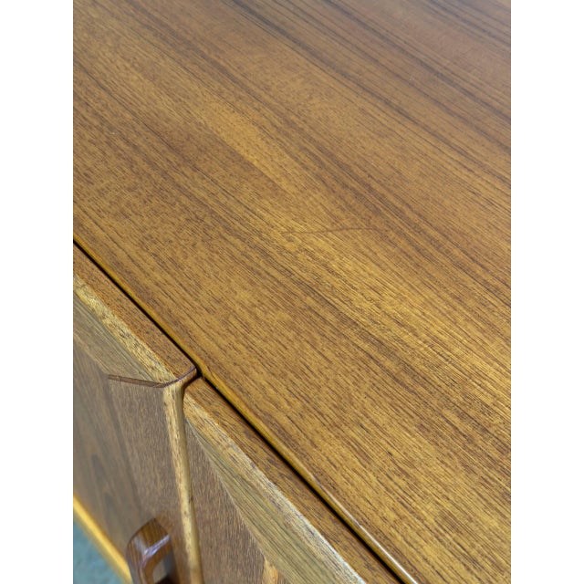 Teak Two-Door Compact Storage Cabinet With Interior Shelving Danish Mid-Century Modern 1960s For Sale - Image 9 of 10