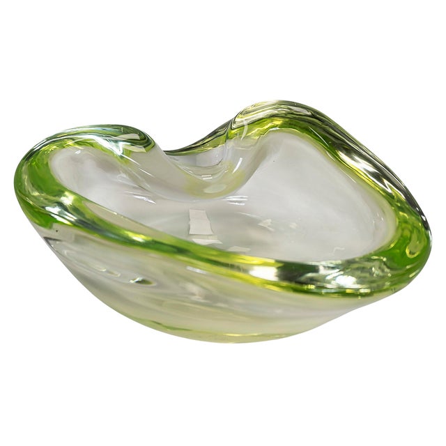 Glass Vintage Italian Murano Glass Vase Bowl in Yellow, 1970 For Sale - Image 7 of 7