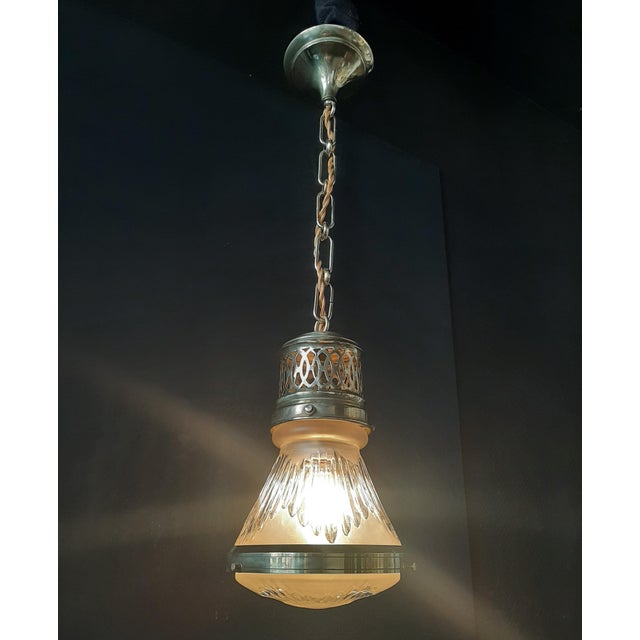 Small Pendant Light from Holophane, 1920s For Sale - Image 6 of 13