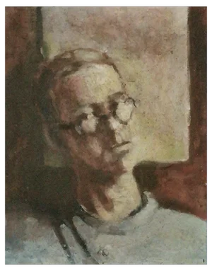 After Karol Larisch, Portrait with Glasses, 1920s, Oil on Canvas, Framed