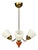 1950s Swedish Modern, Pendant Light, Brass, Glass, Teak For Sale