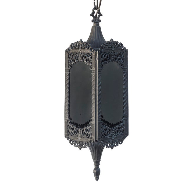 Mid 20th Century Black Hanging Lanterns a Pair For Sale - Image 11 of 11