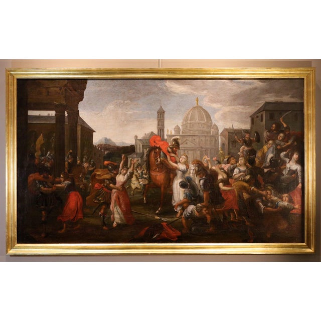 After Vincent Malò, Abduction of the Sabine Women, 1630, Oil on Canvas For Sale - Image 16 of 16