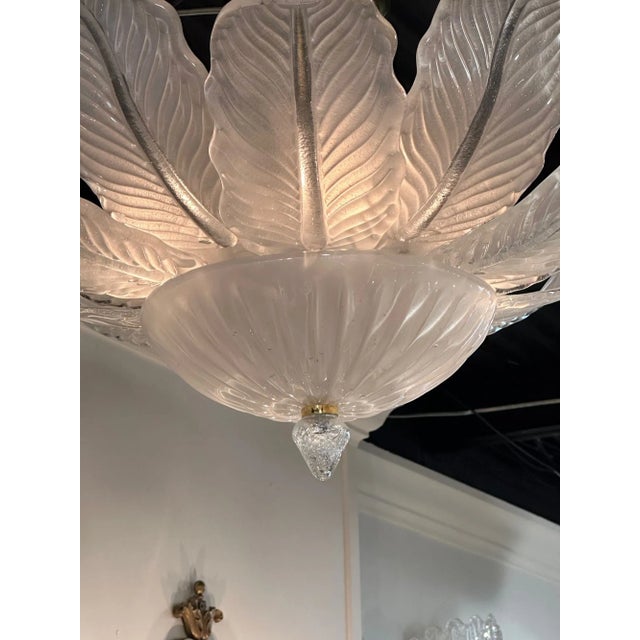 Modern Murano Leaf Flush Mount For Sale - Image 3 of 6