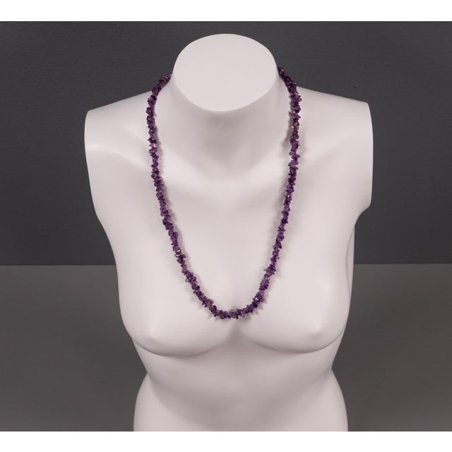 Vintage Fashion Gemstone Necklace with Violet Amethyst Quartz, 1980s For Sale - Image 4 of 10