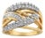 10K Yellow and White Gold 1.0 Cttw Round and Baguette-Cut Diamond Multirow Interwoven Cocktail Ring (I-J Color, I2-I3 Quality) - Size 7 For Sale