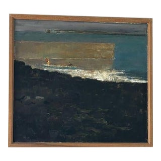 Framed Original James R. Stewart “Ballycastle Harbor,” 2010 Oil on Paper For Sale