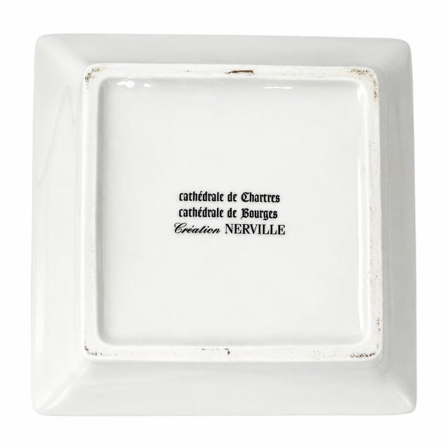 Vintage Cathedral De Chartres Bourges French Glass Windows Porcelain Ashtray For Sale - Image 9 of 10
