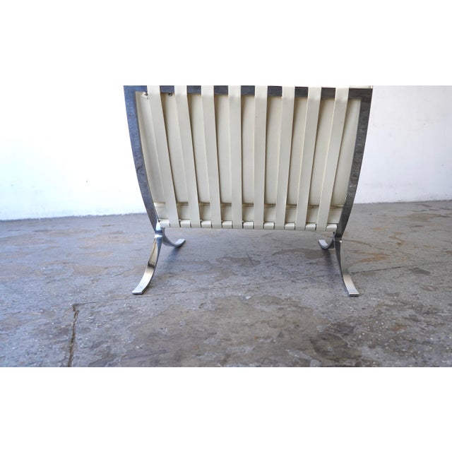 Vintage Cream Leather Knoll Barcelona Chair by Ludwig Mies Van Der Rohe For Sale In Las Vegas - Image 6 of 12