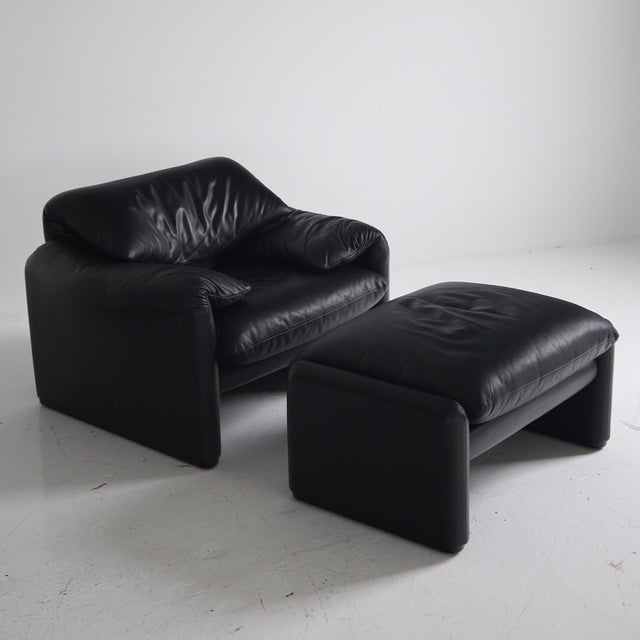 c. 1980s, Italy - great vintage condition with minor discoloration, patina, and wear Ottoman: 35“W 24“D 18”T