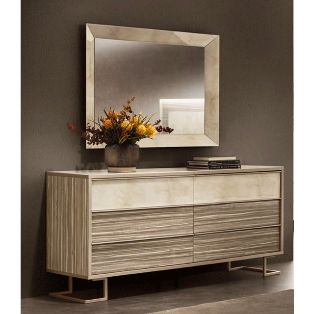 Casa Milano Luce 5-Piece Italian High Gloss Bedroom Set With Led Bed For Sale - Image 4 of 6