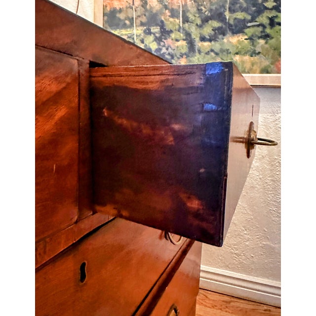 Antique British Mahogany and Walnut Inlaid Chest of Drawers For Sale - Image 13 of 18