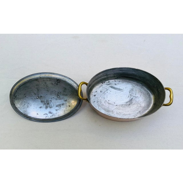 Vintage Mauviel Copper Oval Roasting Pan With Domed Lid - French Cookware C. 1950 For Sale - Image 9 of 18