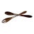 Late 20th Century MCM Carved Teak Wood Mop Inlay Salad Spoon Fork Set Vintage For Sale