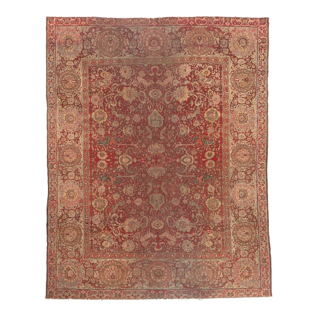 Late 19th Century Indian Agra Rug, 12'04 X 15'10 For Sale