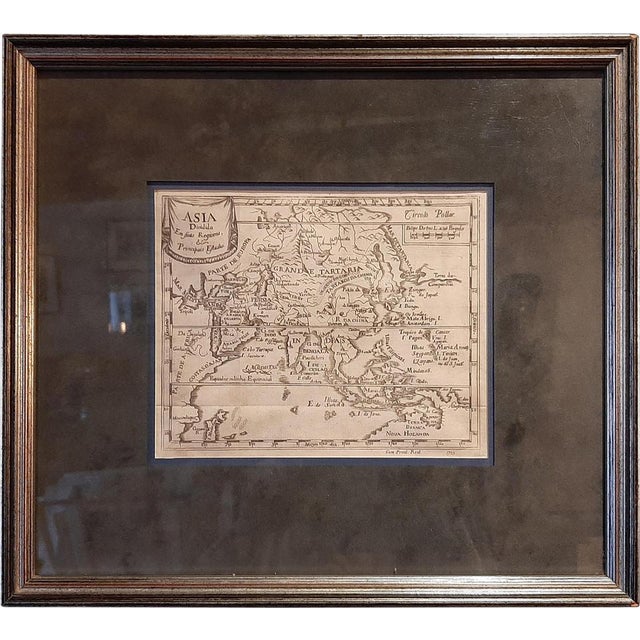 Antique Map of Asia in Frame, 1739 For Sale