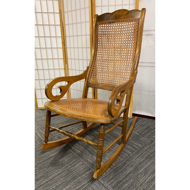 Vintage Cane Rocking Chair Chairish
