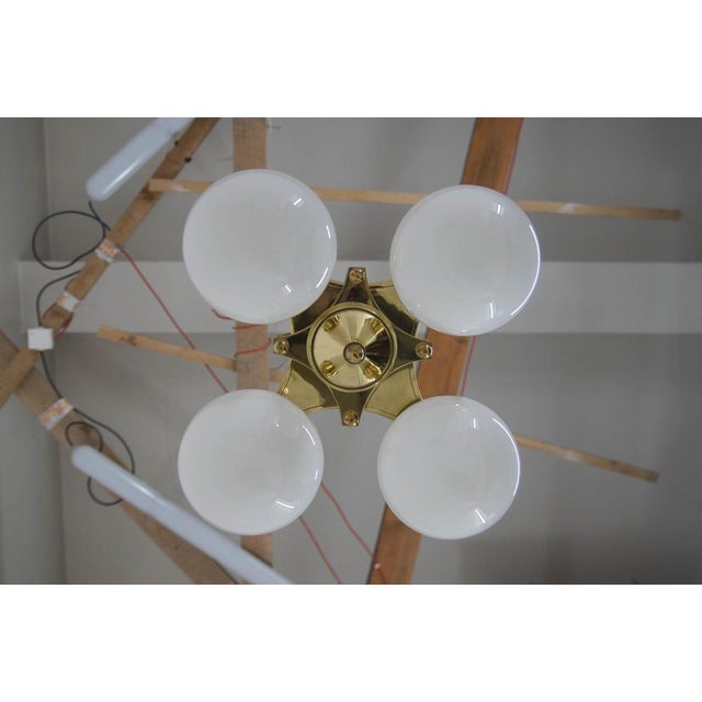 Art Deco Brass Chandelier, 1920s For Sale - Image 4 of 15