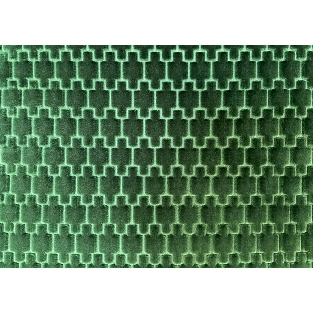 Textile Kravet Denham Green Velvet Swivel Chair Upholstered in Brentano Graviata Evergreen For Sale - Image 7 of 8