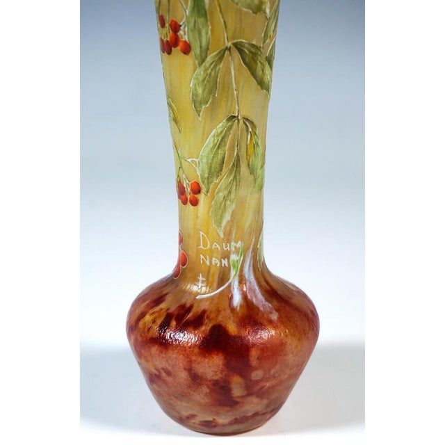 Art Nouveau Sorbier des Oiseaux Cameo Vase from Daum Nancy, France, 1900-1905 For Sale - Image 6 of 8