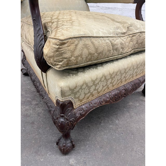 Beige Antique 19th Century English Chippendale Open Arm Host Chair For Sale - Image 8 of 13