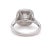 2010s GIA 18ct White Gold Emerald Cut Diamond Halo Ring 2.15ct 5.20g For Sale - Image 5 of 9